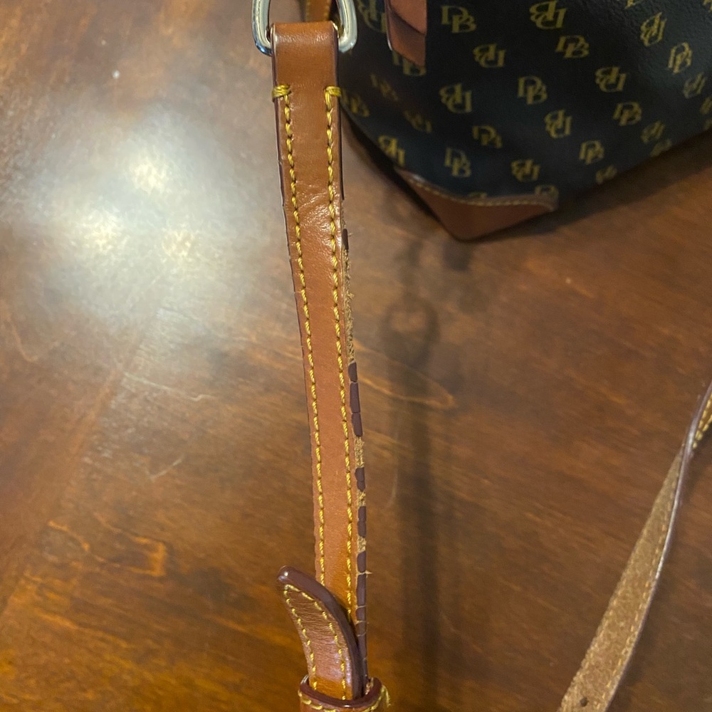 Dooney & Bourke Brown and Tan Logo Messenger Satchel - Picture 9 of 16